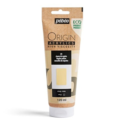 PEBEO Origin Acrylics 120ml Matte Acrylic Paint, Naples Yellow - color: Naples Yellow