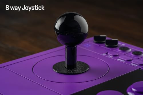 8Bitdo Retro Arcade Fight Stick 8 Way Joystick with 2 Dedicated Macro Buttons and Turbo Function for Switch/Switch 2 and PC Windows, Wireless Bluetooth, 2.4G Adapter & Wired USB-C - Purple - color: Purple Edition