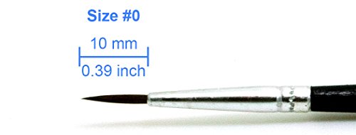 50 Pcs Fine Detail Synthetic Paint Brush Set, Pointed Round Size #0 Medium - size: Size #0 (Medium)