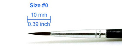 50 Pcs Fine Detail Synthetic Paint Brush Set, Pointed Round Size #0 Medium - size: Size #0 (Medium)
