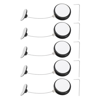 PATIKIL Retractable Remote Control Cable Tether (4.9ft / 1.5M, Black)(5 Set) Round Remote Control Security Lanyard Lock Adjustable Locking Leash with Plastic Cap, Suit for - TVs/Tablets - color: Black, size: 4.9ft