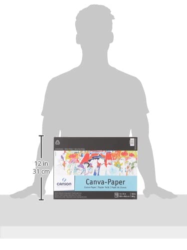 Canson Foundation Series Canva-Paper Pad, 12" x 16", Fold-over Cover, 10 Sheets (100510842) - size: 12" x 16"