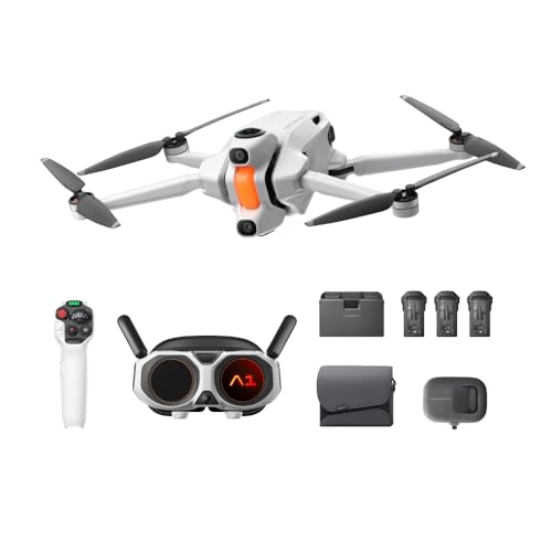 Antigravity A1 Explorer Bundle (3 Batteries) - 8K 360 Drone for Immersive Flight, Point-to-Fly Motion Control, Obstacle Avoidance, 249g & Foldable, Deep Track, Auto Return, 10km Range, Auto Edit