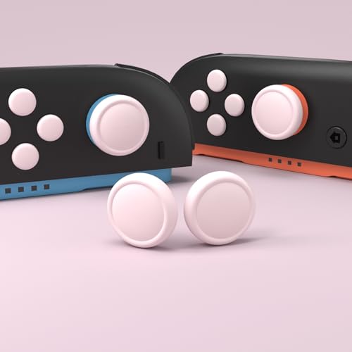 PlayVital Button Caps + Thumb Grip Set for Nintendo Switch 2, 2 Silicone Colorful ABXY Directional Button Covers & 2 Joystick Caps for Joycon - Pink - color: Pink