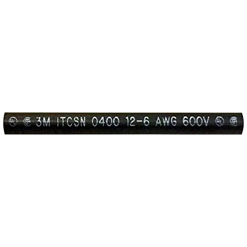 Heavy Dual Wall 3M Adhesive-Lined Heat Shrink Tubing 3:1 Black .40" ID 12-6 AWG - 6" Inch 1 Each - Made in USA - size: 12-6 AWG, style: Black