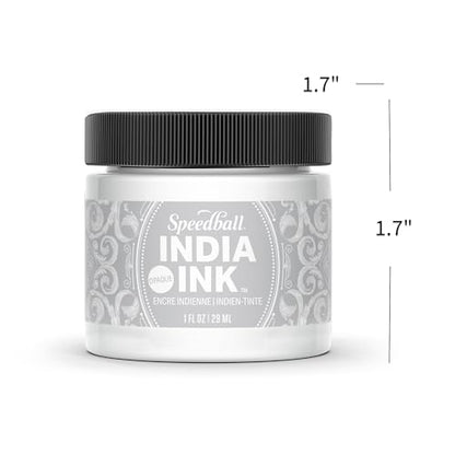 Speedball India Ink, Satin White, 1-Ounce - color: Satin White, size: 1 fl oz