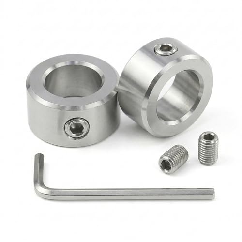 2PACK 304 Stainless Steel Shaft Collars 12mm Bore with Screws for 3D Printer - size: 12mm