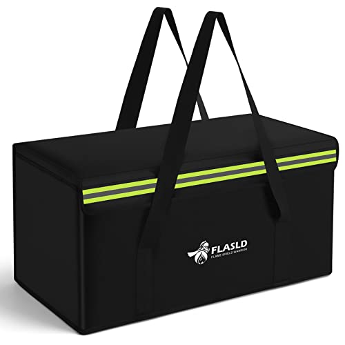 FLASLD Large Fireproof Document Bags, 24x12x12” Waterproof Storage Firesafe Bag, Fireproof Folder Safe Box for Cash, Valuables & Passport, Silicone Coating & Zipper Closure - color: Storage Bag-24x12x12”