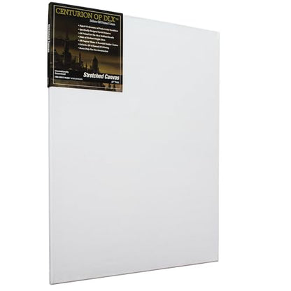 Centurion Deluxe Professional Oil Primed Linen Stretched Canvas, 11oz Linen, 22x28 - Box of 6, 0.67" Deep Canvases, Kiln-Dried Stretchers, Back Stapled, Premium Medium Weight Canvas for Oil Paintings - size: 22"x28"