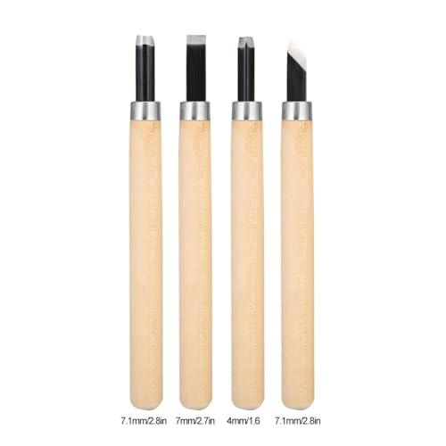 4-Piece Wood Carving Knife Set for Rubber Stamp Engraving #1 - size: #4