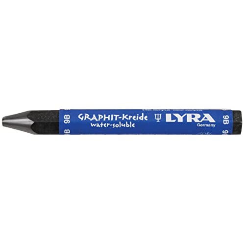 Lyra Graphite Crayon, Water-Soluble, 9B Hardness, Black, 1-Pack (5630109) - size: 1 Count (Pack of 1), style: 9B/Water-Soluble
