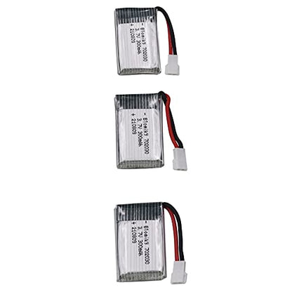 Blomiky 3 Pack 3.7V 300mAh Battery with MX2.0 Plug Replacement for 1/18 Scale Remote Control Shark T12 Battery 3