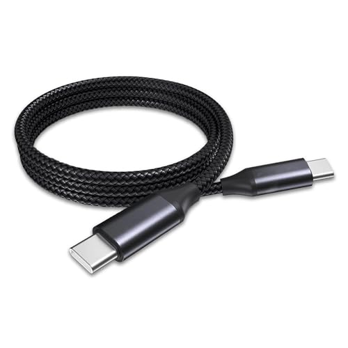 BoxWave Cable Compatible with Fimi Mini 3 Drone with 3 Batteries - DirectSync PD Cable (3ft) - USB-C to USB-C (100W), Type C Braided Charge and Fast Sync - Jet Black