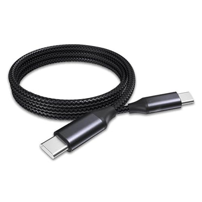 BoxWave Cable Compatible with Fimi Mini 3 Drone with 3 Batteries - DirectSync PD Cable (3ft) - USB-C to USB-C (100W), Type C Braided Charge and Fast Sync - Jet Black