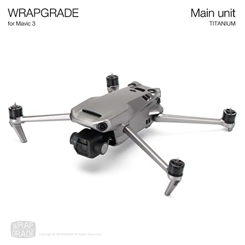 WRAPGRADE Full Skin Stickers for DJI Mavic 3 / Mavic 3 Classic (Titanium) - color: Coloration-x