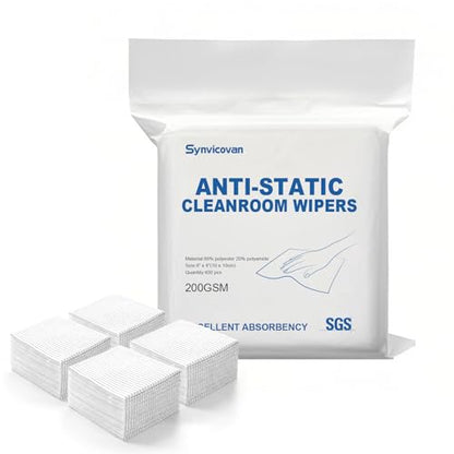Anti-Static Microfiber cloths 4"x4"(400 Pcs,200GSM) - size: 4"x4" (Pack of 400)