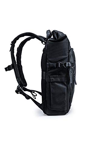VANGUARD VEO Select 43RB Camera Backpack - Black, Roll-Top Design, Multi-Access, 10.5" Tablet Storage, Tripod Carry - color: Black, size: 43