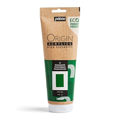 PEBEO Origin 240ml Acrylic Paint, Permanent Light Green - color: Permanent Light Green
