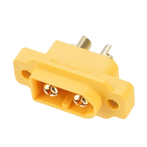 ELFCULB 10PCS Amass XT60E Male Panel Mount Connectors for FPV Drones - color: 10 pcs XT60E