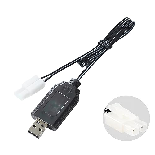 Aliwisdom Universal RC Charger Cable with Tamiya Plug/KET 2P Connector Plug for 7.2V Ni-MH/Ni-CD (6S) Battery Pack, Compatible RC Car/Boat/Plane/Drone/Tank/Helicopters/Other Remote Control Toys