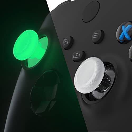 eXtremeRate for Xbox Series X/S Thumbsticks, Replacement Joysticks Repair Kit for Xbox One S/X Controller, Custom Analog Stick Buttons for Xbox One Elite Controller - Glow in Dark - Green - color: Glow in Dark - Green