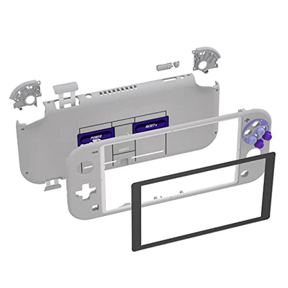 eXtremeRate Classic SNES Style DIY Replacement Shell for Nintendo Switch Lite, NSL Handheld Controller Housing w/Screen Protector, Custom Case Cover for Nintendo Switch Lite - color: Classic SNES