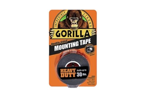 Gorilla - Heavy Duty Double Sided Mounting Tape; Weatherproof; 1" x 60"; Black; (Pack of 1) - style: 1 - Pack