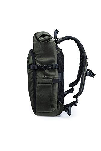 VANGUARD VEO Select 43RB Camera Backpack - Green, Roll-Top Design, Multi-Access, 10.5" Tablet Storage, Tripod Carry - color: Green, size: 43