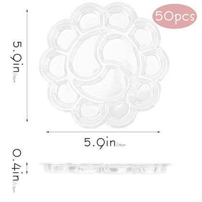 SHIDOW 13-Well Disposable Paint Palette Trays, Clear Plastic, 50 Pcs - color: 13 Well