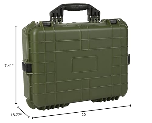 Strongway 20in. Plastic Waterproof Storage Case, Green - color: Green