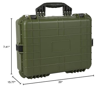 Strongway 20in. Plastic Waterproof Storage Case, Green - color: Green