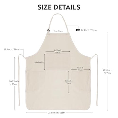 Painting Apron for Men and Women, Professional Cotton Canvas Bib
