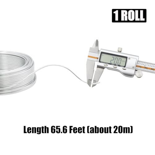 12 Gauge Aluminum Craft Wire, 65.6FT 2mm Silver Bendable Metal Wire - size: 12, style: Silver