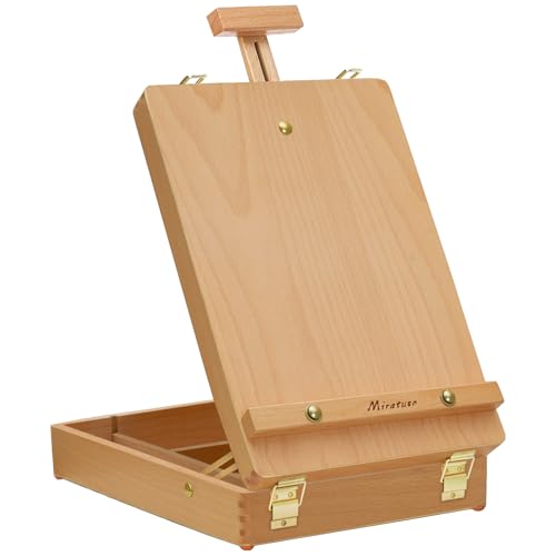 Tabletop Art Easel for Painting, Wooden Sketchbox, Portable Desktop Easel - style: Sketchbox