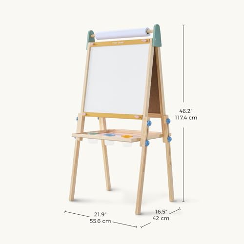 Tiny Land Wooden Easel for Kids, Art Easel with Chalkboard & Whiteboard - color: Pink