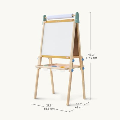 Tiny Land Wooden Easel for Kids, Art Easel with Chalkboard & Whiteboard - color: Pink