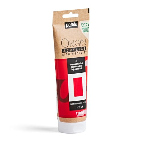 PEBEO Origin Acrylics 120ml Matte Acrylic Paint, Cadmium Red Hue - color: Cadmium Red Hue