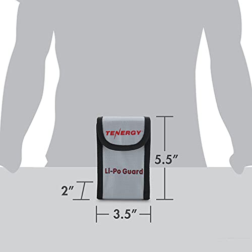 Tenergy 2 Pack, Fire Retardant Lipo Bags, Battery Bags for Charging and Storage, 5.5x3.5x2 inches Each - size: 2x Small 5.5x3.5x2in