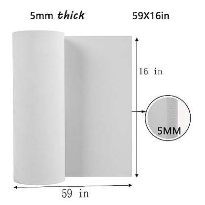 AMZQNART 5mm EVA Foam Sheets Rolls for Crafts White Cosplay Foam 16x59in - color: 16×59in White, size: 5mm-Thick