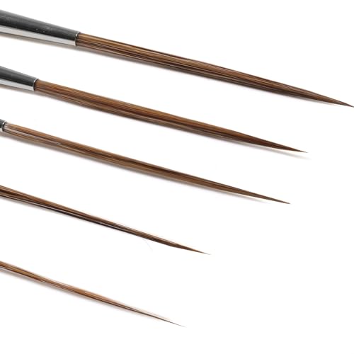 5-Piece Ox Ear Hair Long Liner Brush Set - Brown - color: Brown