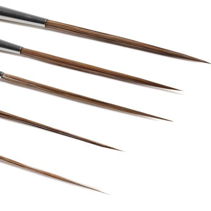 5-Piece Ox Ear Hair Long Liner Brush Set - Brown - color: Brown
