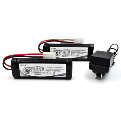 (2-Pack) 7.2V 3000mAh Ni-MH Battery with Tamiya Plug for RC Models - color: 7.2V 3000mAh Tamiya Plug