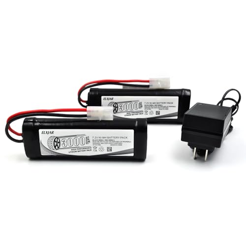 (2-Pack) 7.2V 3000mAh Ni-MH Battery with Tamiya Plug for RC Models - color: 7.2V 3000mAh Tamiya Plug