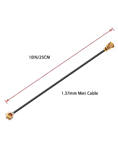 2PCS U.F.L1 Male to U.F.L1 Female Cable 10" /25CM 1.37mm Low-Loss Extension Cable - size: 10" (25 cm)