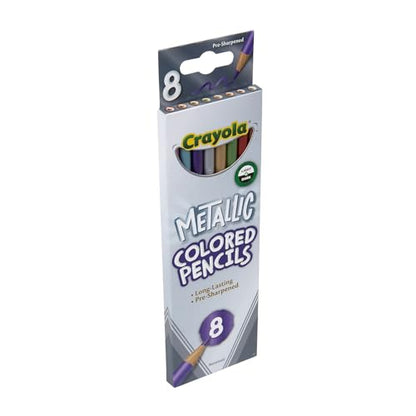 Crayola 68-3708 Metallic Colored Pencils 8 Pack