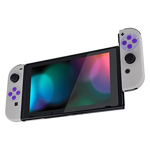 eXtremeRate DIY Replacement Shell Buttons for Nintendo Switch & Switch OLED, Classics SNES Style Housing with Full Set Button for Joycon Handheld Controller - Console Shell NOT Included - color: Classic SNES Style