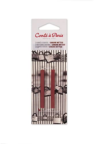 Conté à Paris Sketching Carré Crayons, 2 Pack, Sanguine Watteau - style: Sanguine Watteau