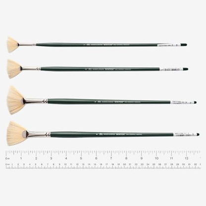 Winsor & Newton Winton Hog Bristle Brush-Fan #1, 1, Green - size: #1, style: Fan