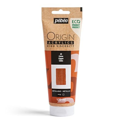PEBEO Origin Acrylics 120ml Acrylic Paint, Copper - color: Copper