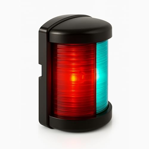 SEAFLO 11 Series Mini Sized LED Bi-Color Red/Green Navigation Light for Boats 12V, 1W, IP67 Waterproof, 2NM Visibility, High-Brightness, for Boats under 65 ft (20m) 4-Year Warranty - color: Bi-Color (Red/Green), size: Mini, style: Black